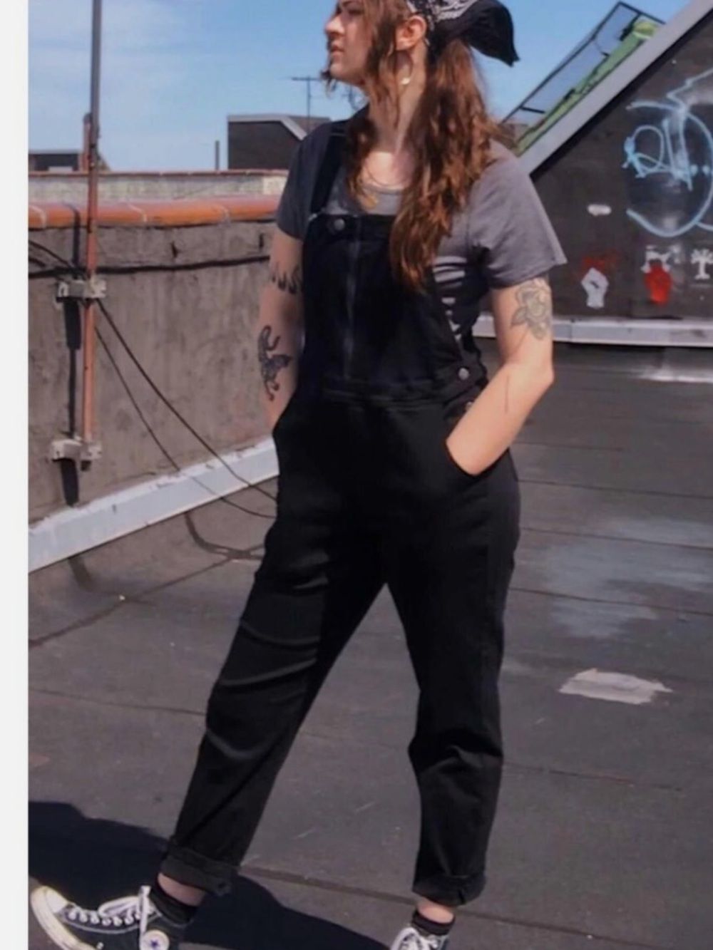 UNIVERSAL STANDARD Olivia Denim Overalls Black Stretch Sz S NWT